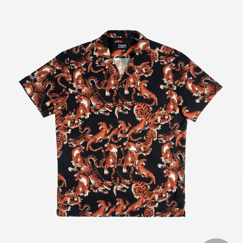Straight to Hell “Tame My Tiger” printed button down, small